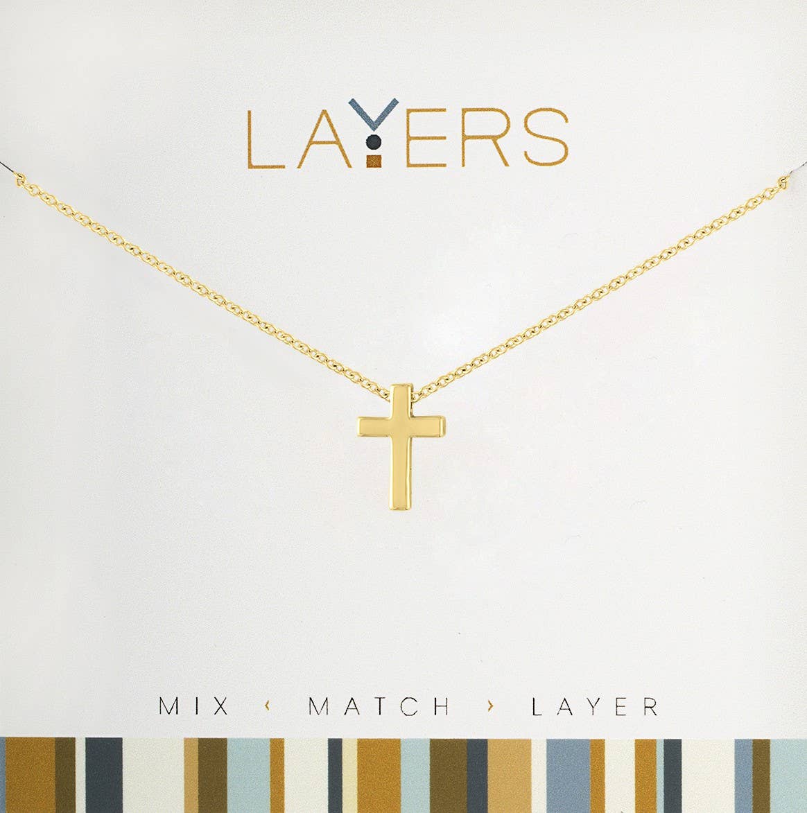 Center Court - Wholesale Pendant/Charm Necklace - Layers: Gold Cross Necklace0