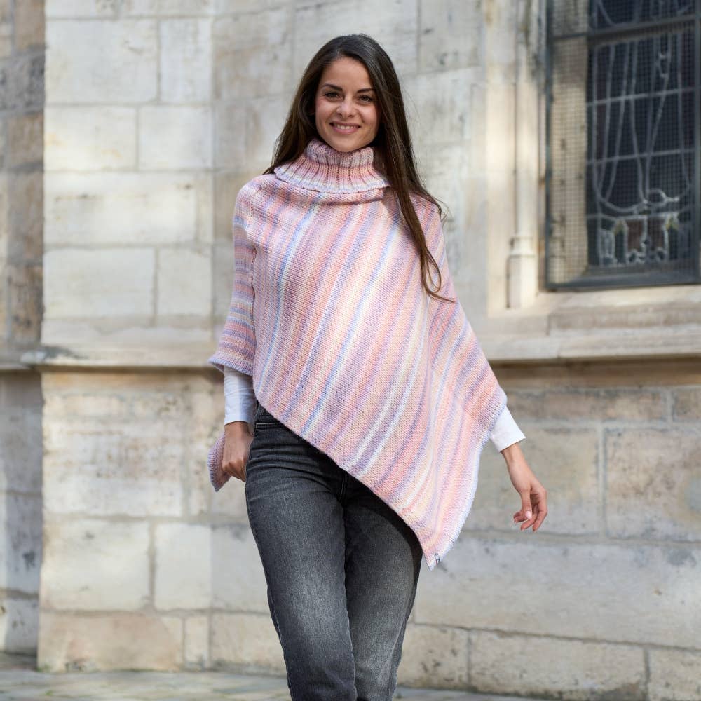 MAISON BONNEFOY - Wholesale Poncho - Women's - RAFAEL - Multicolor poncho with large mesh10