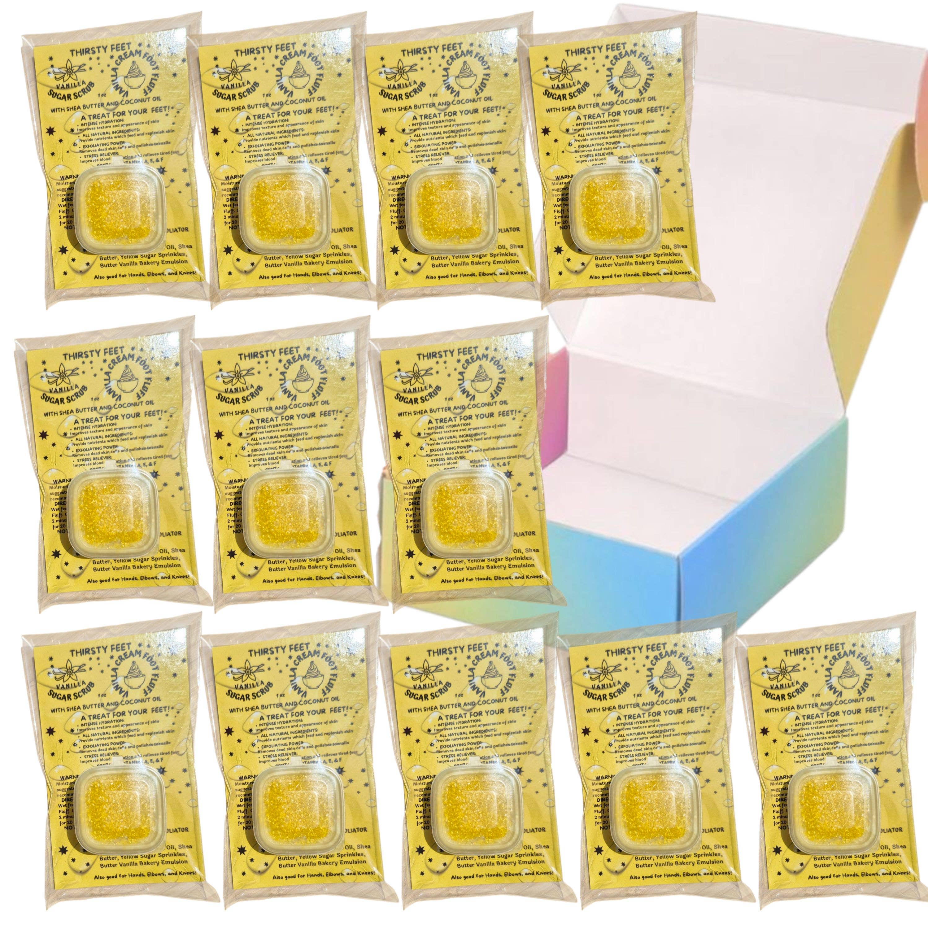 THIRSTY FEET®️ - Wholesale Foot Scrub/Polish - Vanilla Cream Foot Fluff Sugar Scrub 1 oz12