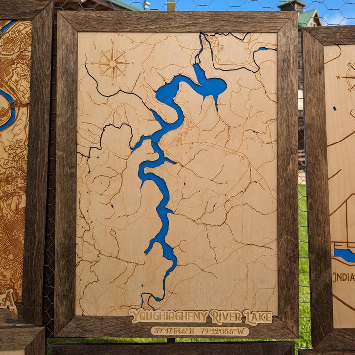 Youghiogheny River Map for wholesale by Black River Arts