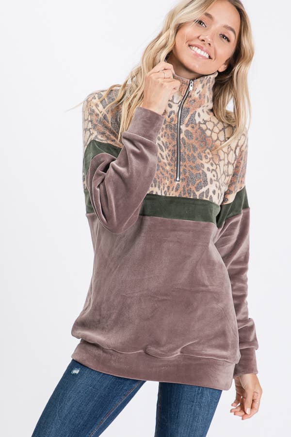 7th Ray - Wholesale Sweatshirt - Women's - Everyday Casual Half-Zip Activewear Sweatshirt T27333