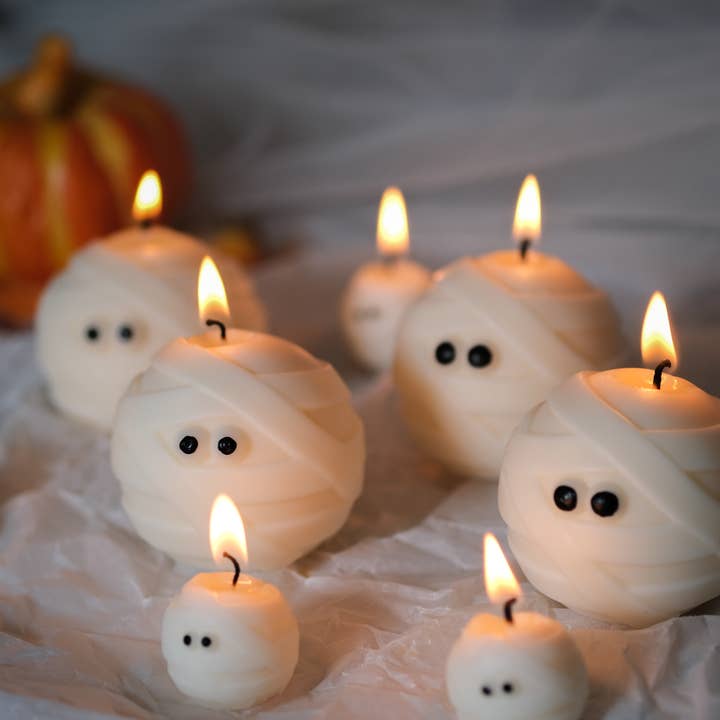 Interlude Candles - Wholesale Novelty candle - Mummy Ghost Candle Duo | Halloween Candles | Mummy Candles0