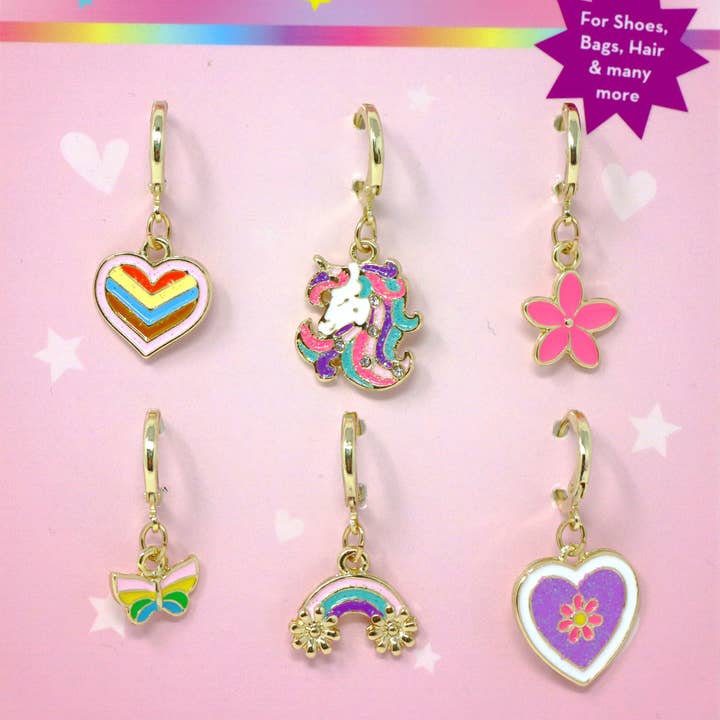 Pink Poppy USA - Wholesale Shoelaces - Kids & Baby - Rainbow Unicorn 6-pack Shoelace Charm Set | Pack of 64
