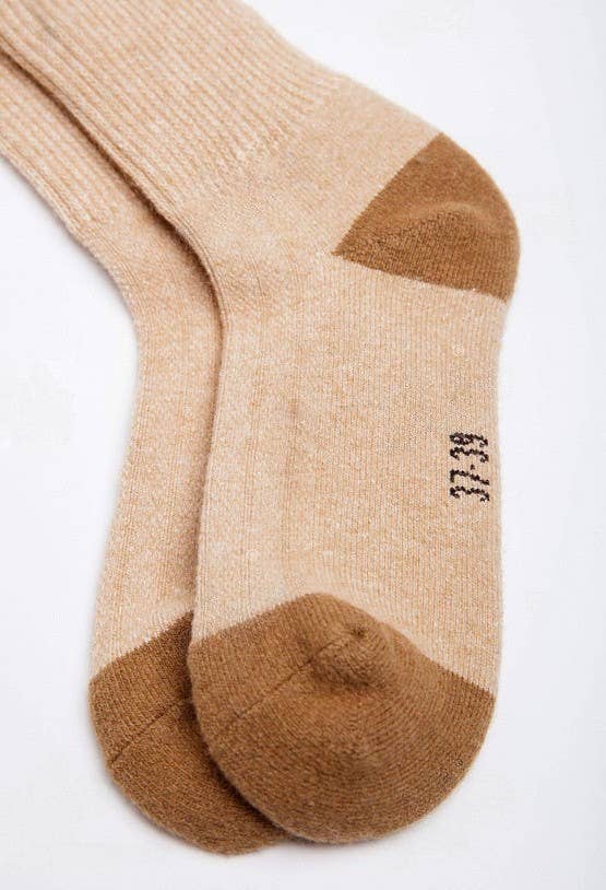 Mongulai - Venta al por mayor Calcetines - Unisex - Calcetines de lana de camello amarillos1