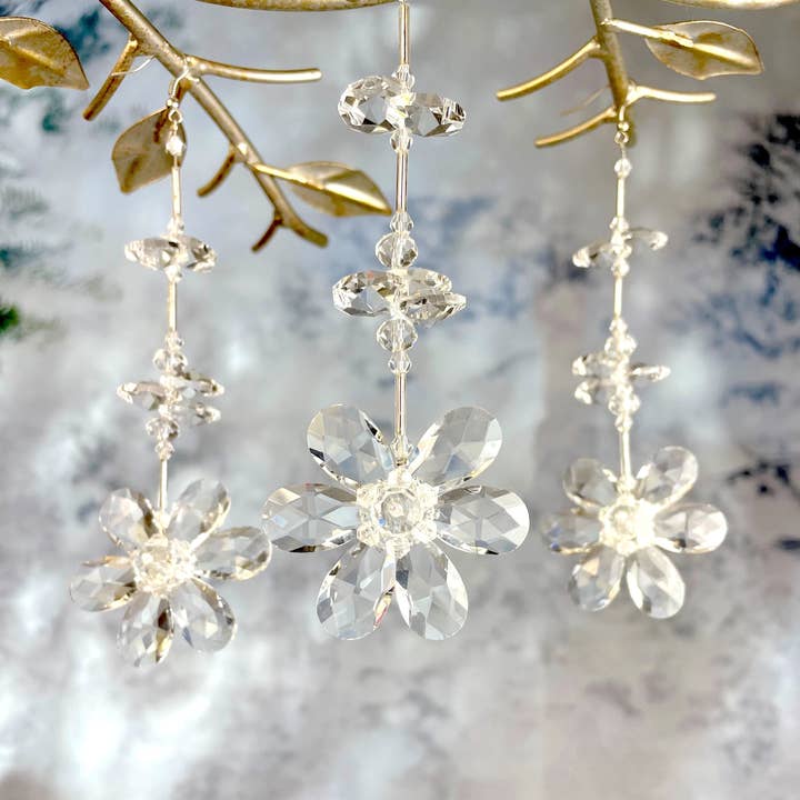 Flor Cristalina Clara, Decoración de Cristal para Bodas de Navidad para venta al por mayor de Crystalize Home