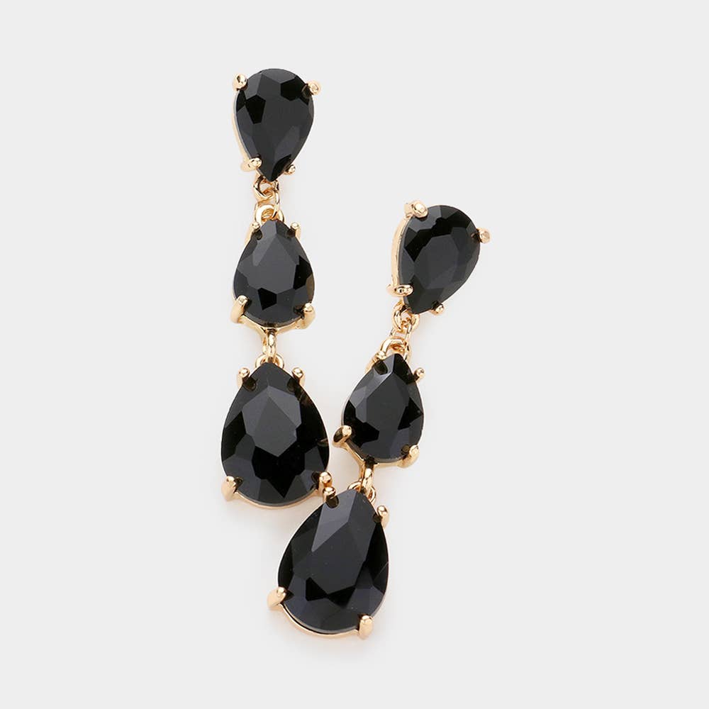 Sensibling Corp. - Vente Boucles d'oreilles pendantes - Boucles d'oreilles de soirée Teardrop Stone Link Dropdown5