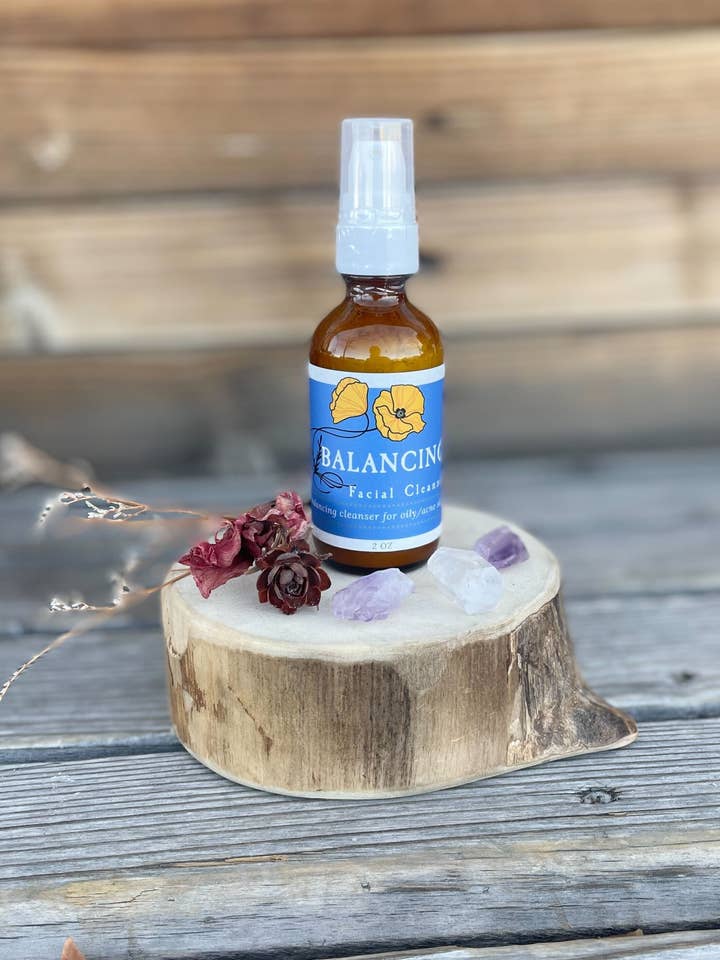 Balancing Facial Cleanser 2 oz for wholesale by Golden Poppy Herbal Apothecary