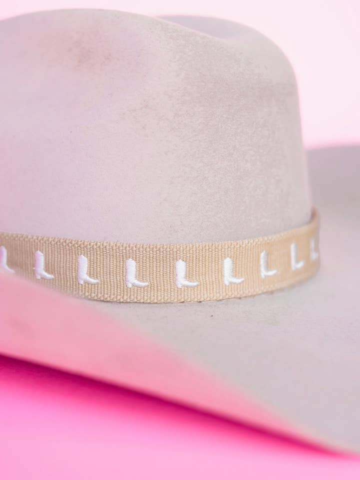 Neutral Boots Hat Band for wholesale by Sweet Caroline Collective
