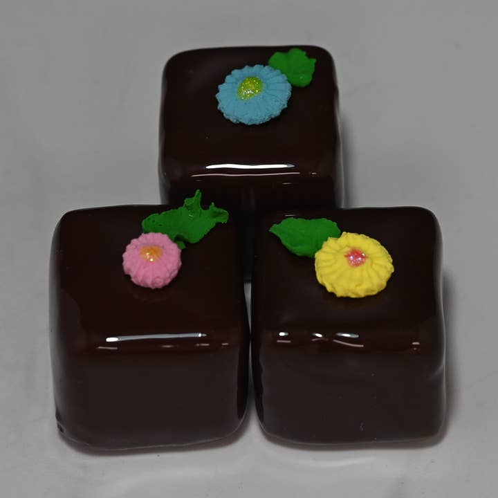 Just Dough It! Fake Foods - Wholesale Decorative Tabletop Object - Large Fake Chocolate Petit Fours - Set of 30