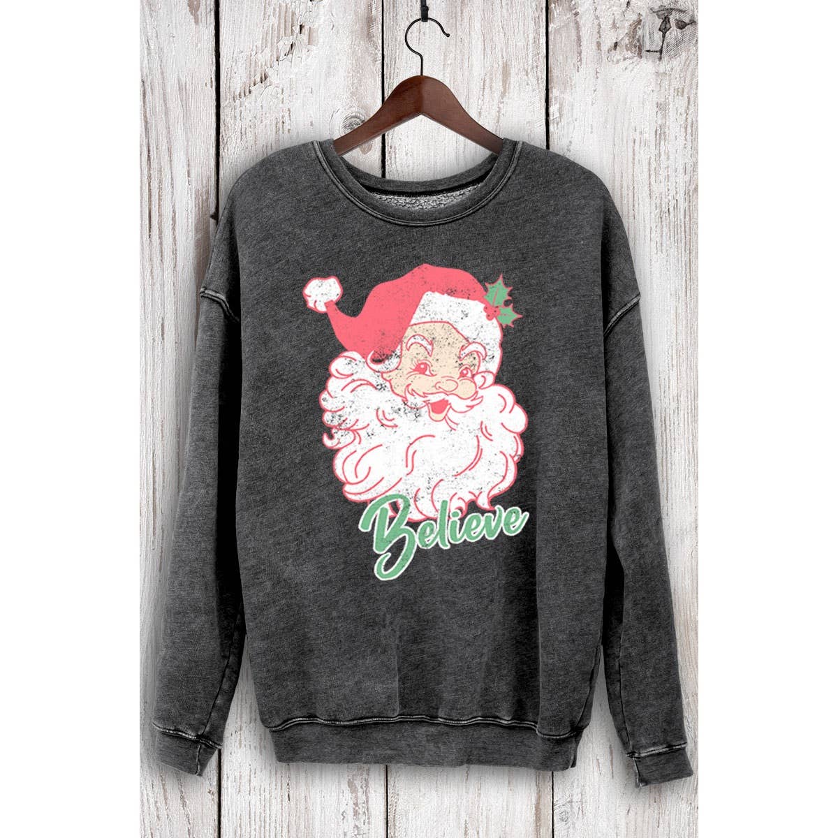 HRTandLUV - Wholesale Sweatshirt - Women's - BELIEVE SANTA MINERAL SWEATSHIRTS2