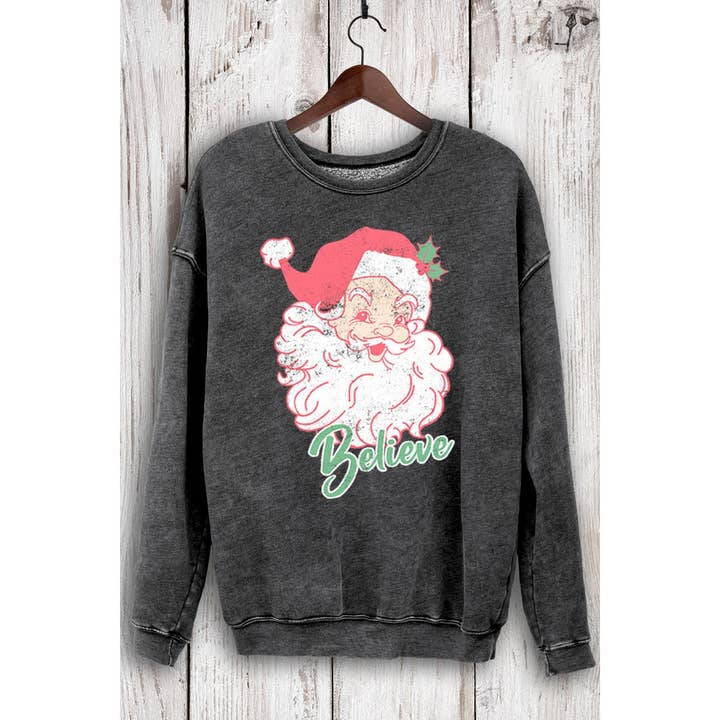HRTandLUV - Wholesale Sweatshirt - Women's - BELIEVE SANTA MINERAL SWEATSHIRTS2
