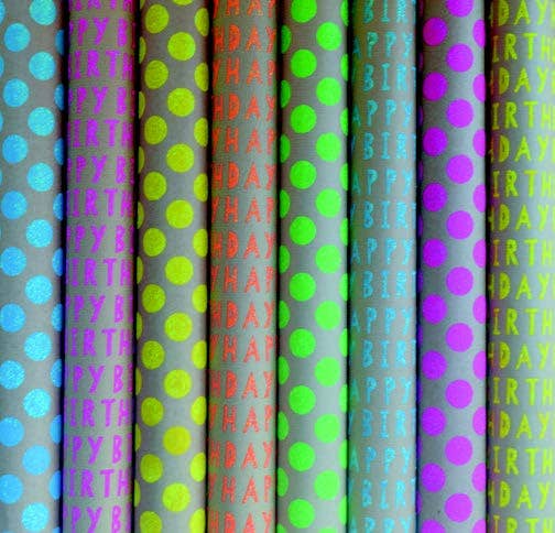 The Unique Paper Company – wholesale Wrapping paper roll – Luxury Glitter Roll wrap Neon Kraft (12 rolls)5