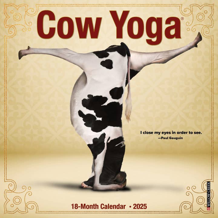 Willow Creek Press & Gifts - Wholesale Calendar - Cow Yoga 2025 Mini Wall Calendar