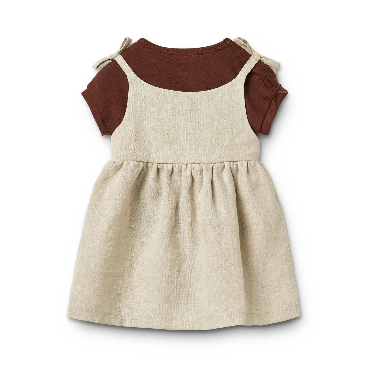 Little Savage - Vendita all'ingrosso Vestito - Bambini - Abito in lino con spalline e fiocchi4
