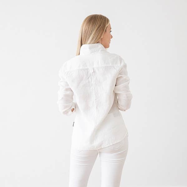 LinenMe - Wholesale Button Down Shirt - Women's - Linen Shirt White Ernesto6