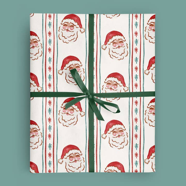 Vivie and Ash – rolo de papel de embrulho por atacado – Rolo de Papel de Embrulho com Riscas de Natal do Pai Natal2