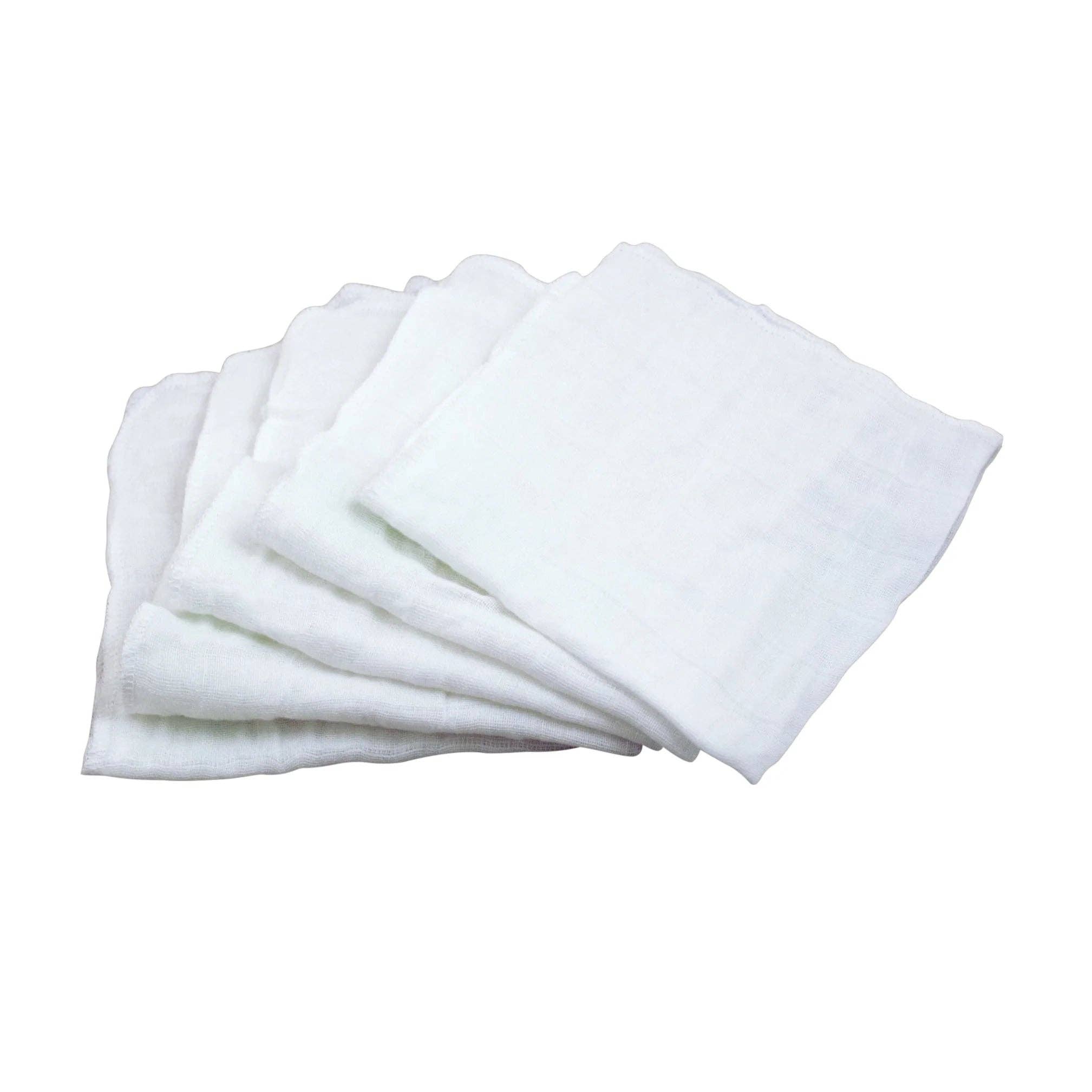 For Baby and Up - Green Sprouts - Wholesale Face & body wipes – Baby - Muslin Face Cloths made from Organic Cotton (5pk)-12" x 12"1