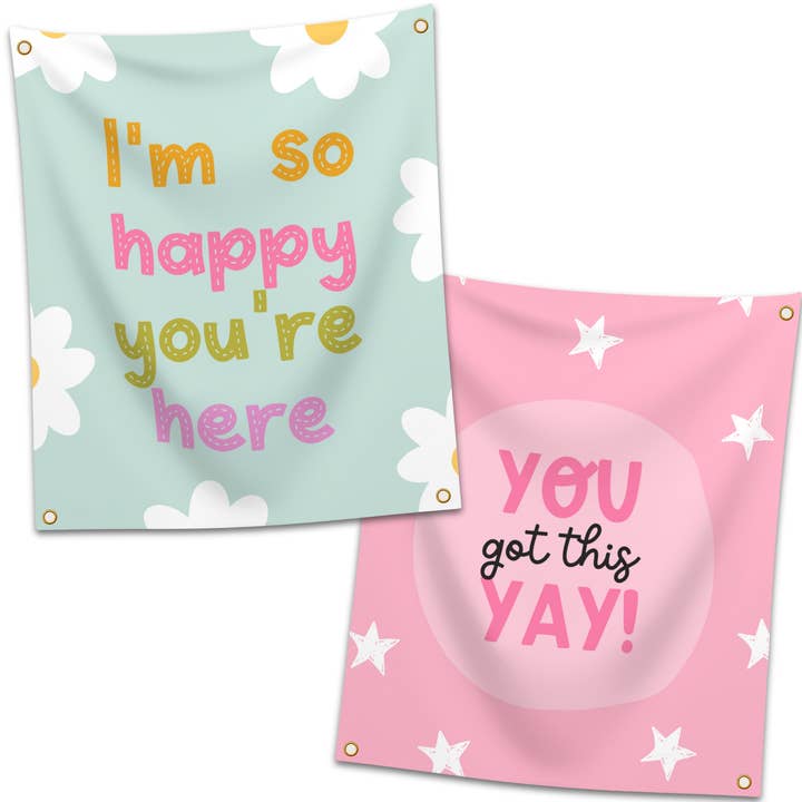 "You Got This Yay!" Reversible Inspirational Tapestry for wholesale by Tiny Gift Society