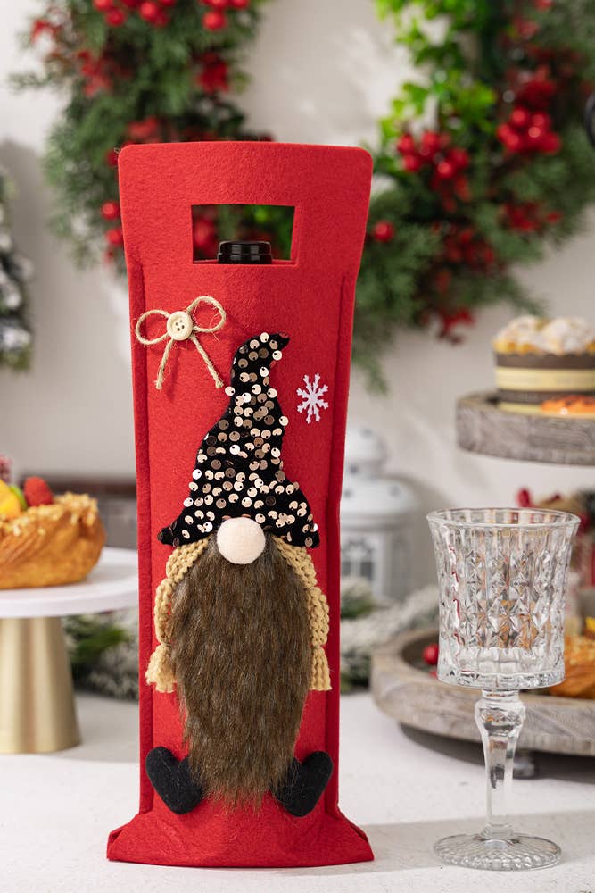 UNISHE - Wholesale Wine Gift Bag - Christmas Gnome Wine Bottle Bag HB0660