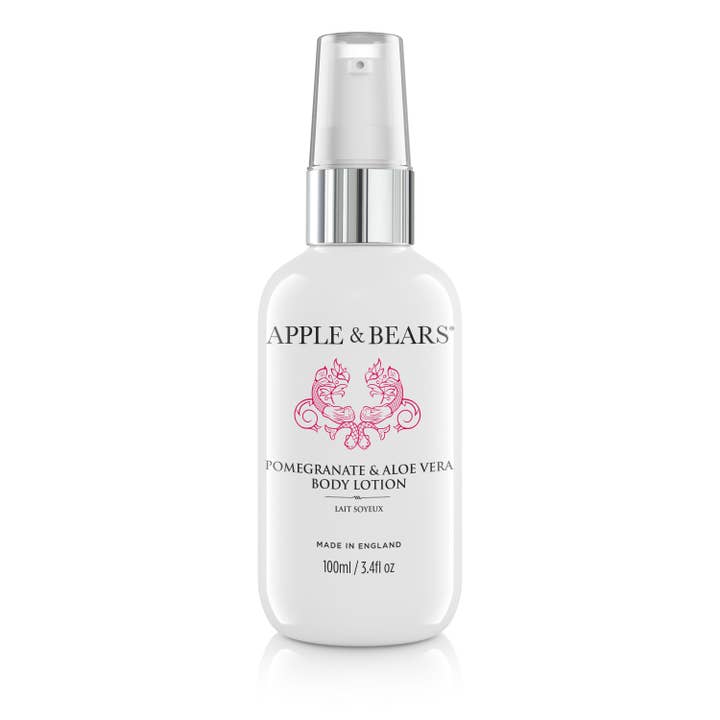 APPLE & BEARS – Großhandel Bade- & Körperpflege-Set – Reiseset mit Granatapfel und Aloe Vera, Wash & Lotion, 100 ml/3.41