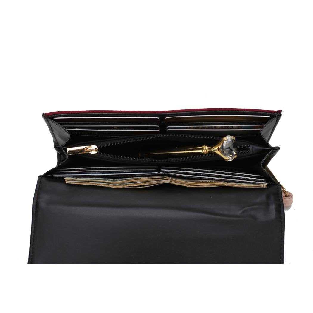 MKF Collection - Vendita all'ingrosso Tracolla - Donna - Borsa a tracolla Harper con portafoglio in pelle vegana di Mia K17