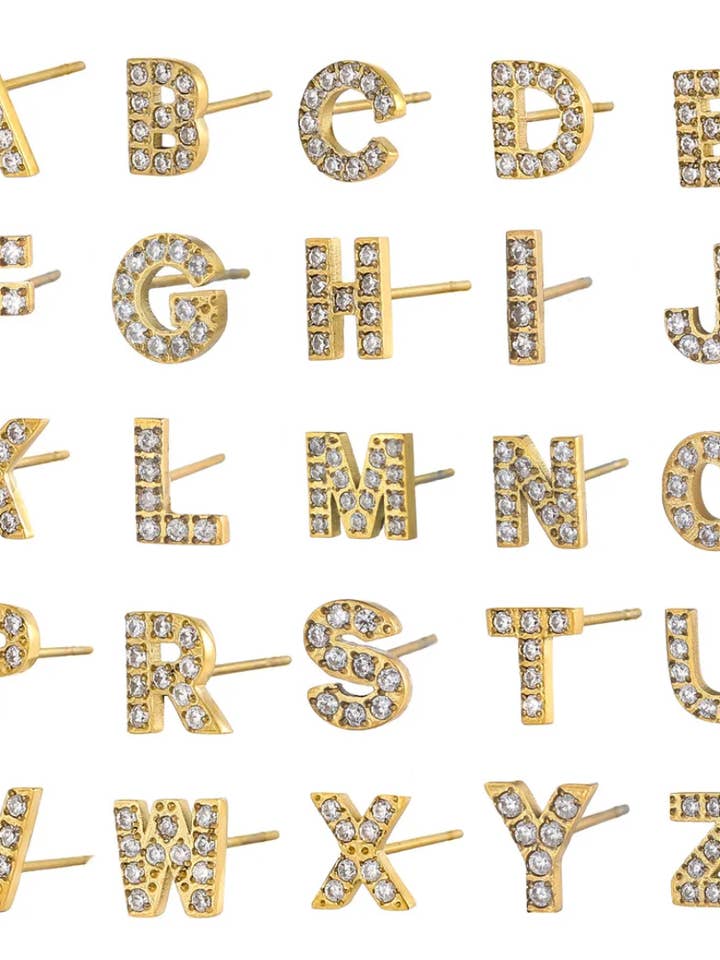 Baby Initial Studs for wholesale by Vienna Domani Jewelry