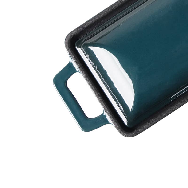 Crucible Cookware - Wholesale Bread Pan - Enameled Cast Iron Bread Pan with Lid - Dark Teal Blue 2