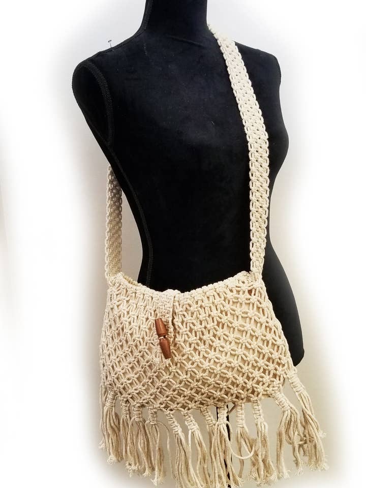 FABRIC COTTON macramé bag for wholesale by Ricki designs
