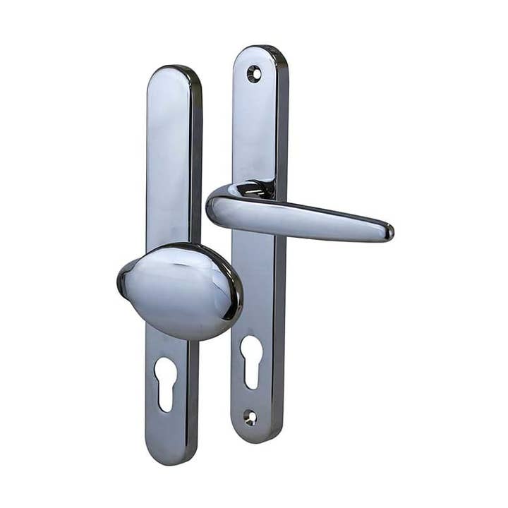 Trojan Sparta uPVC meerpuntsdeurkruk met hendel/pad - 92/62 mm c/c - chroom voor wholesale door Diybasket
