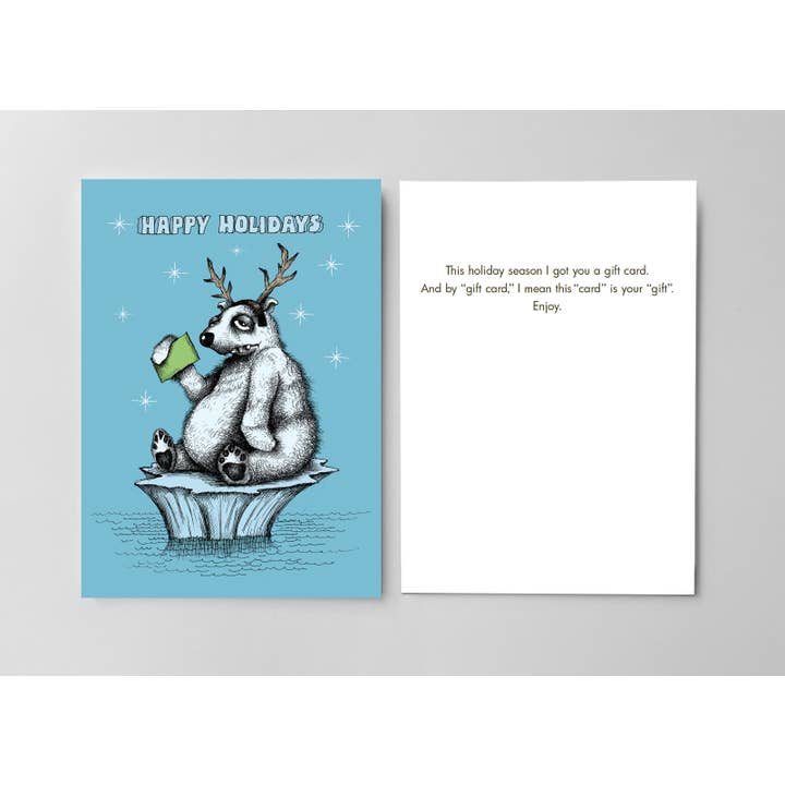 Bald Guy Greetings - Wholesale Kerstkaartje - #084 – Grappige Vakantiekaart – Cadeaubon1