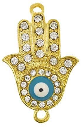 Mandala Crafts – wholesale Individuell berlock/hänge – Guldmetall Hamsa Hand Evil Eye Charms 10 st för smycken göra, prydnadsföremål; av Mandala hantverk1