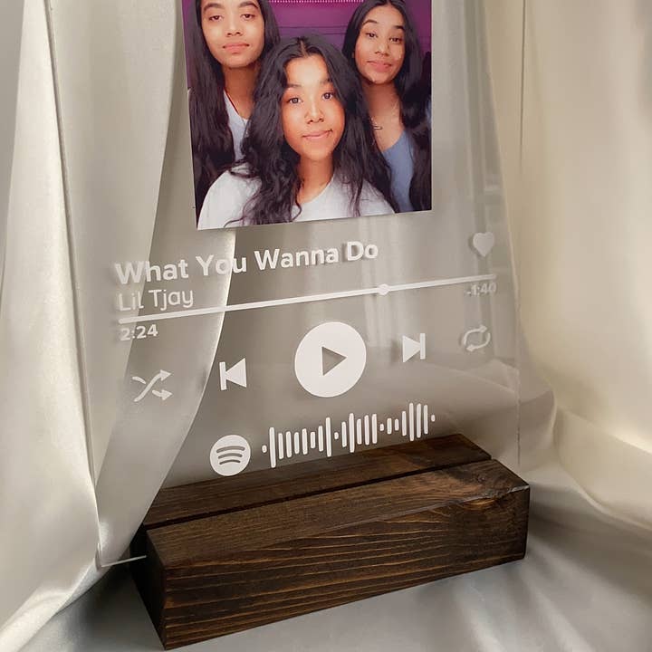 Spotify Plaque with Wooden Stand for wholesale by Serenity Designs