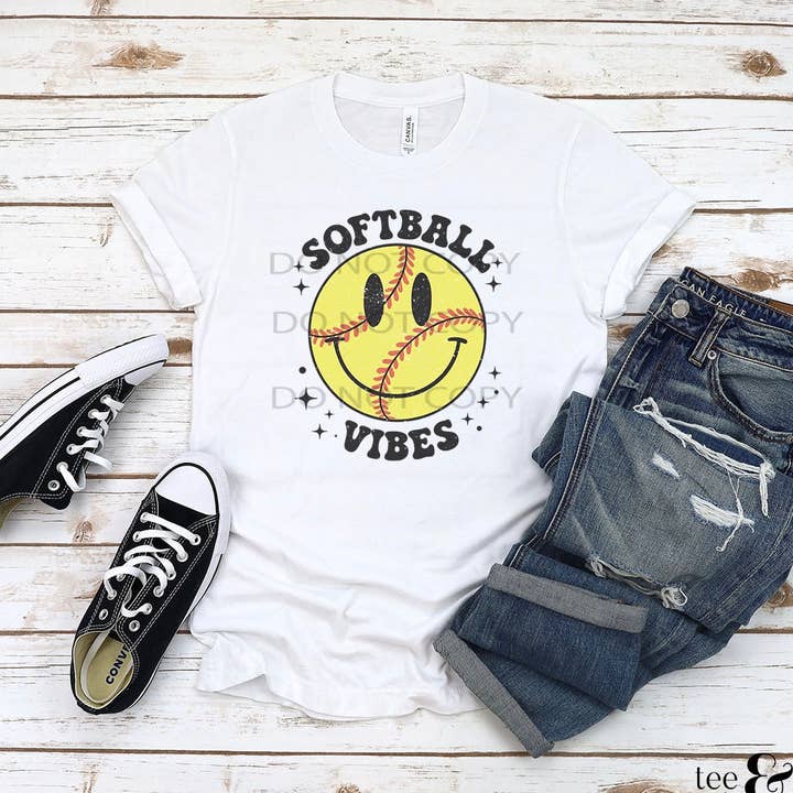 Softball Vibes DTF Transfer for wholesale by tee and shirts