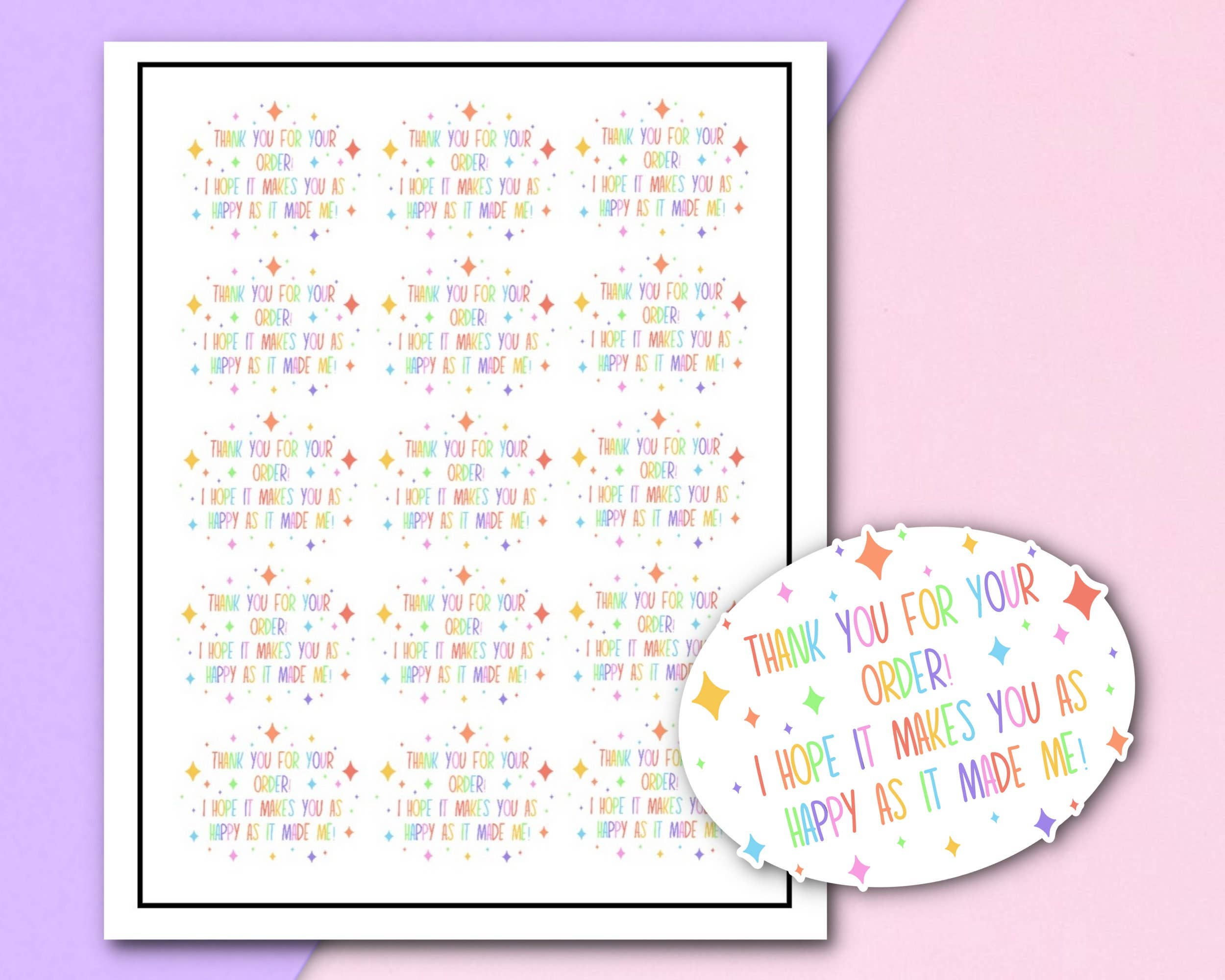 FuzziesArtDesigns - Vente Autocollant - Autocollants d'emballage Merci pour votre commande | Rose0