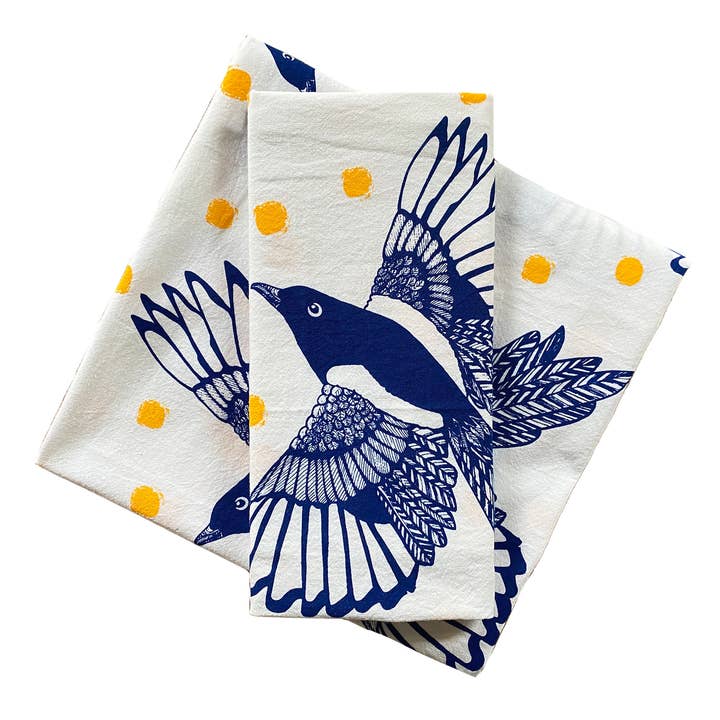 Magpies Tea Towel for wholesale by Noteworthy Paper & Press