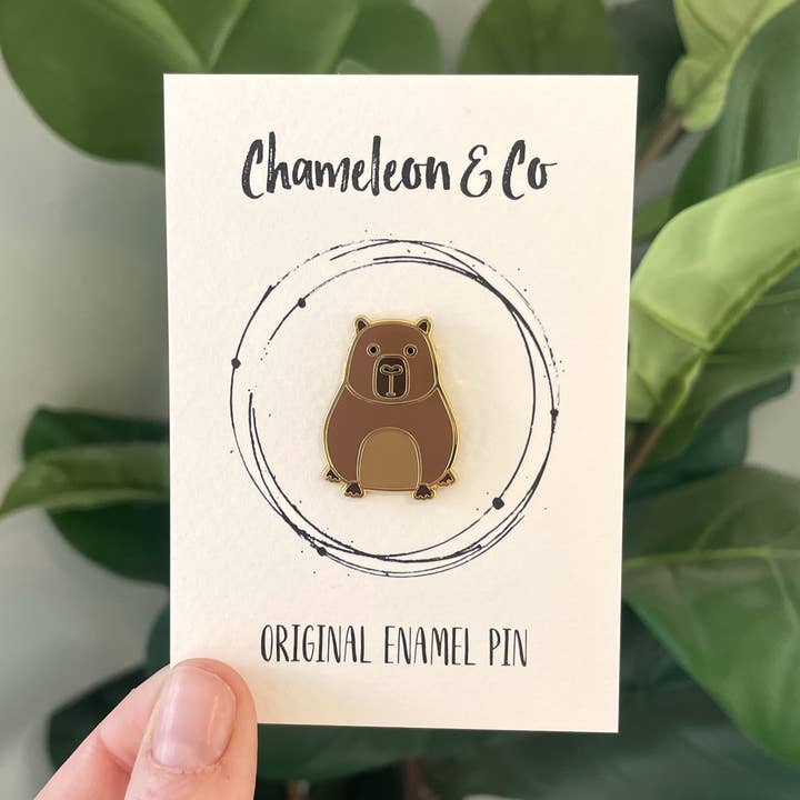 Capybara Enamel Pin Badge for wholesale by Chameleon & Co