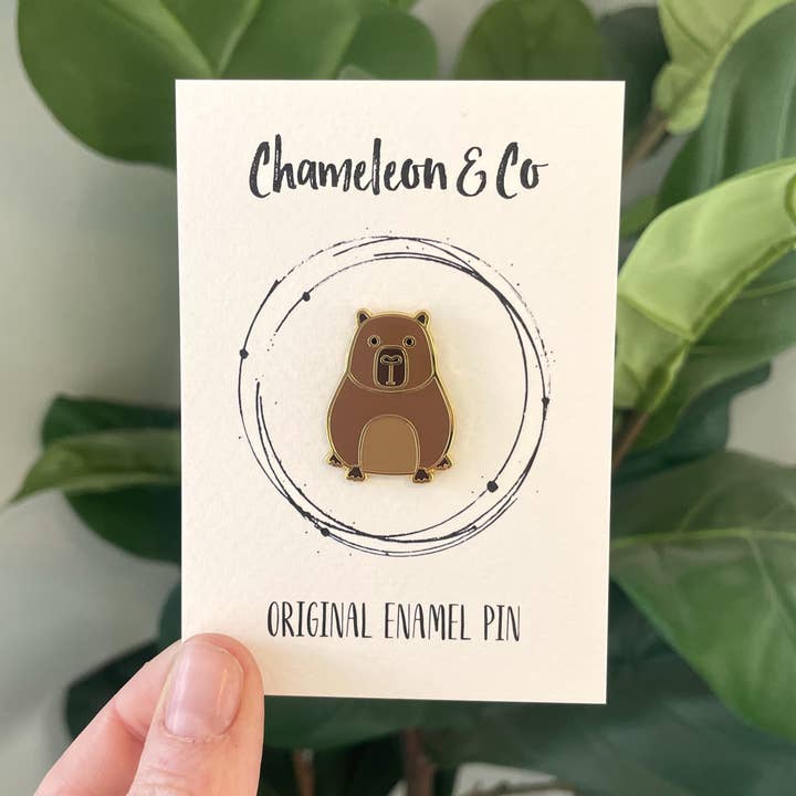 Capybara Enamel Pin Badge for wholesale by Chameleon & Co