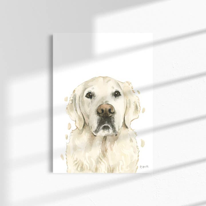 English Cream Golden Retriever A4/Letter Print for wholesale by Robert James Hull