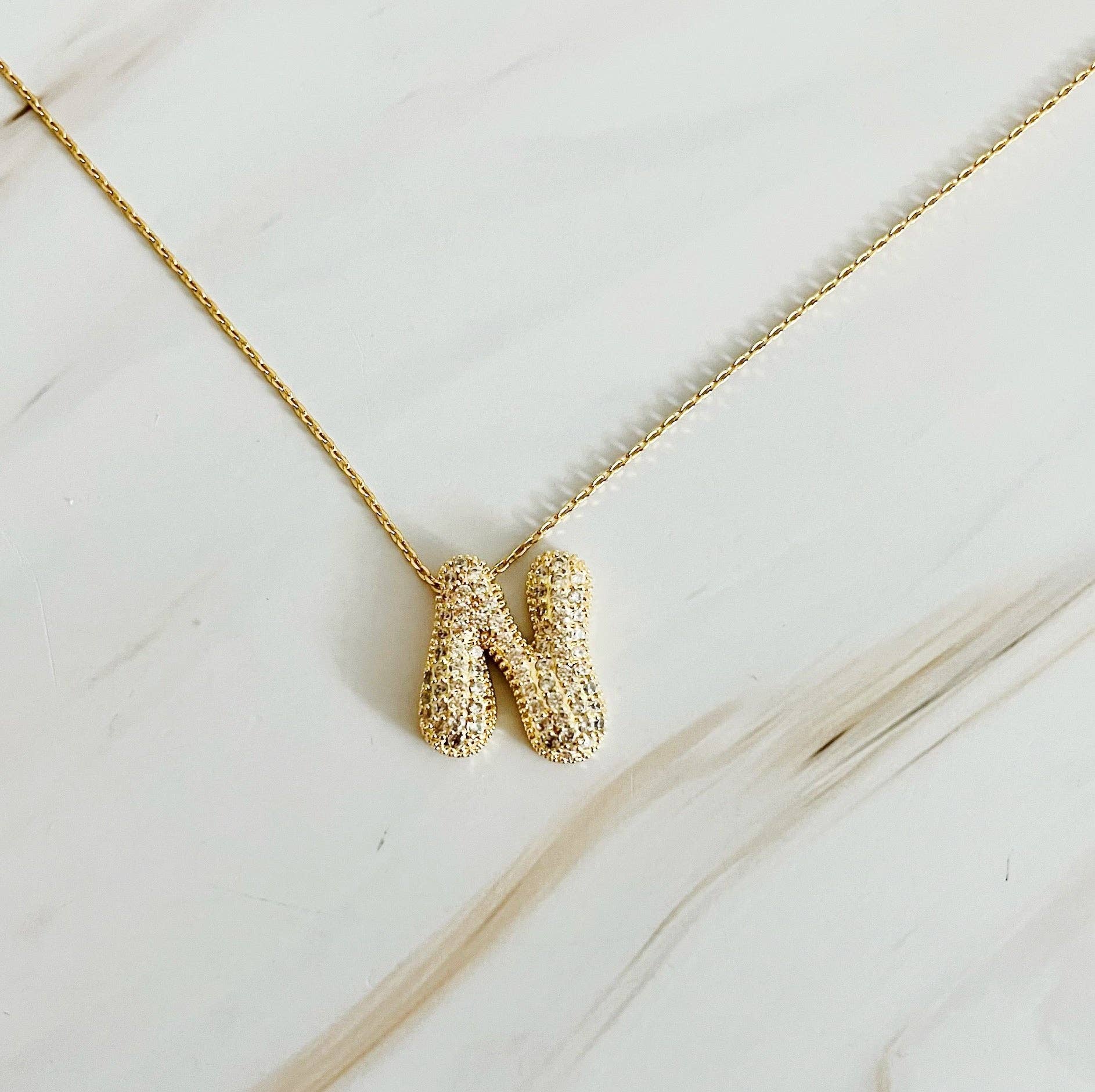 Ellison+Young – wholesale Pendant/charm necklace – Crystal Bubble Initial Necklace11