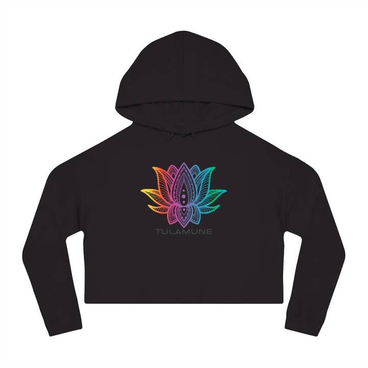 Tula Rainbow Lotus Cropped Hooded Sweatshirt for wholesale by Tula Mune