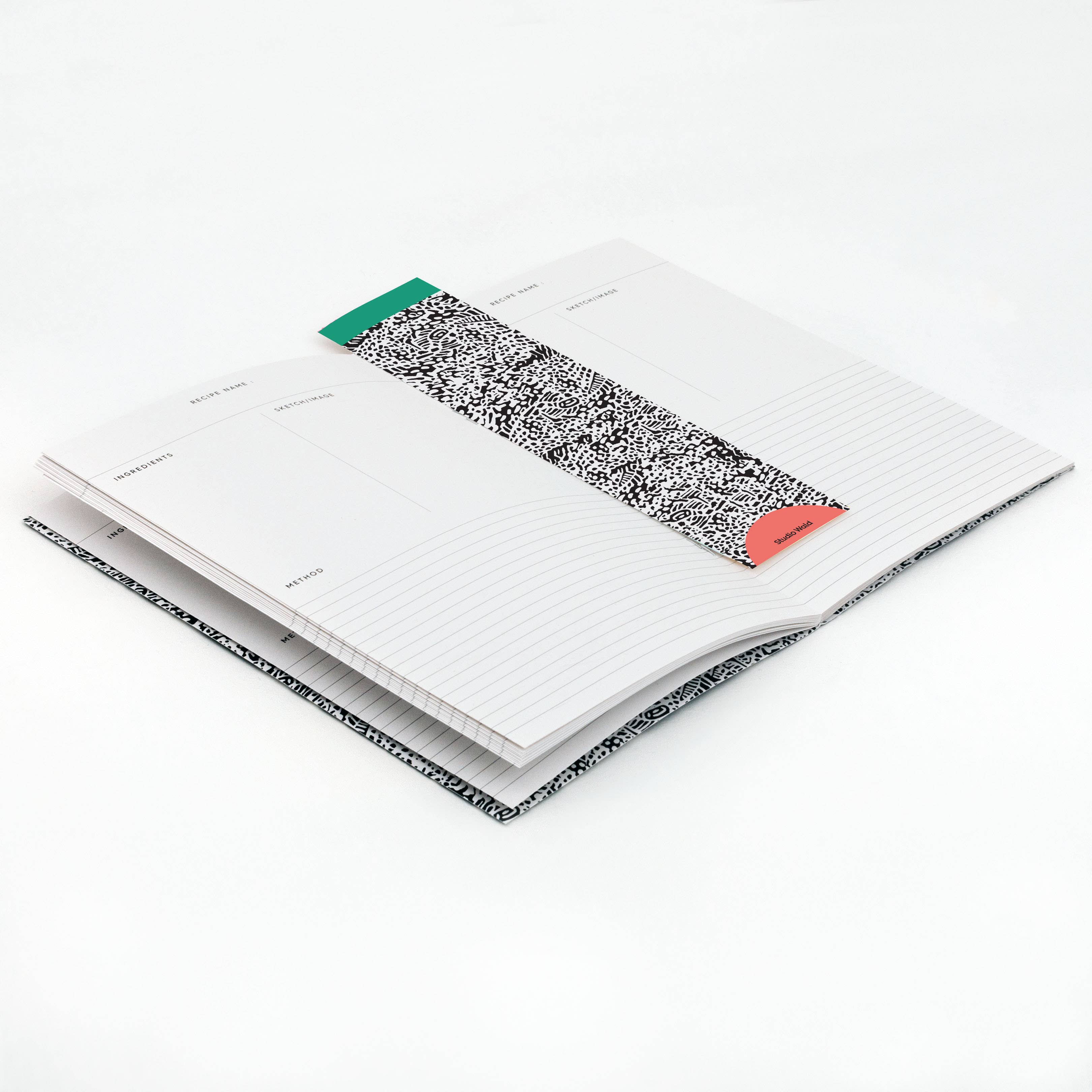 Studio Wald - UK Made - Wholesale Journal/Diary - Recipe Journal - Black & White3