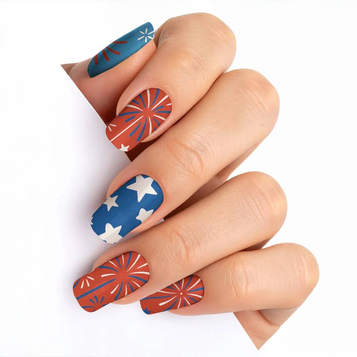 FYNE BODY - Wholesale Press-on/fake nails - Glitter Beam 4th of July Press-On Nails98