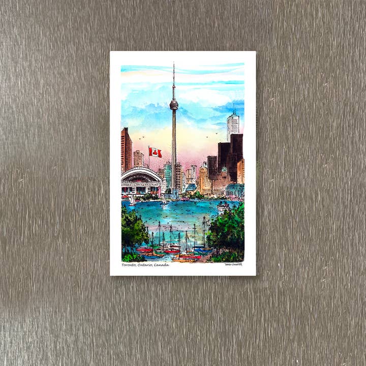 Totally Toronto Art/Sassy City Studio – wholesale Magnet – Toronto CN Tower Fridge Magnet | Souvenir Toronto Magnets