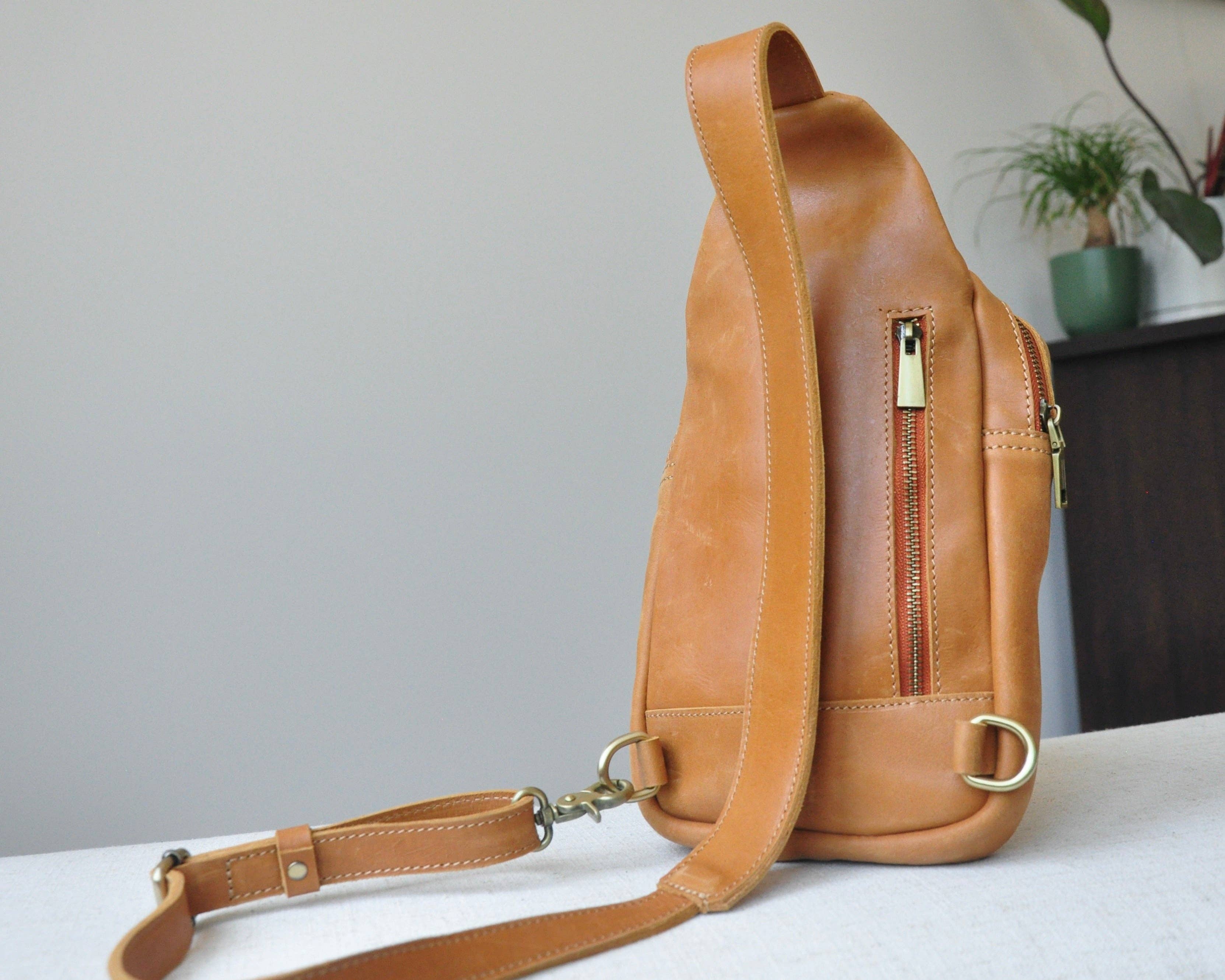 Zelaki Leather Company - Vente Sac à bandoulière – unisexe - Sac à bandoulière Addis/Écharpe à bandoulière unisexe/Sac à dos à bandoulière8