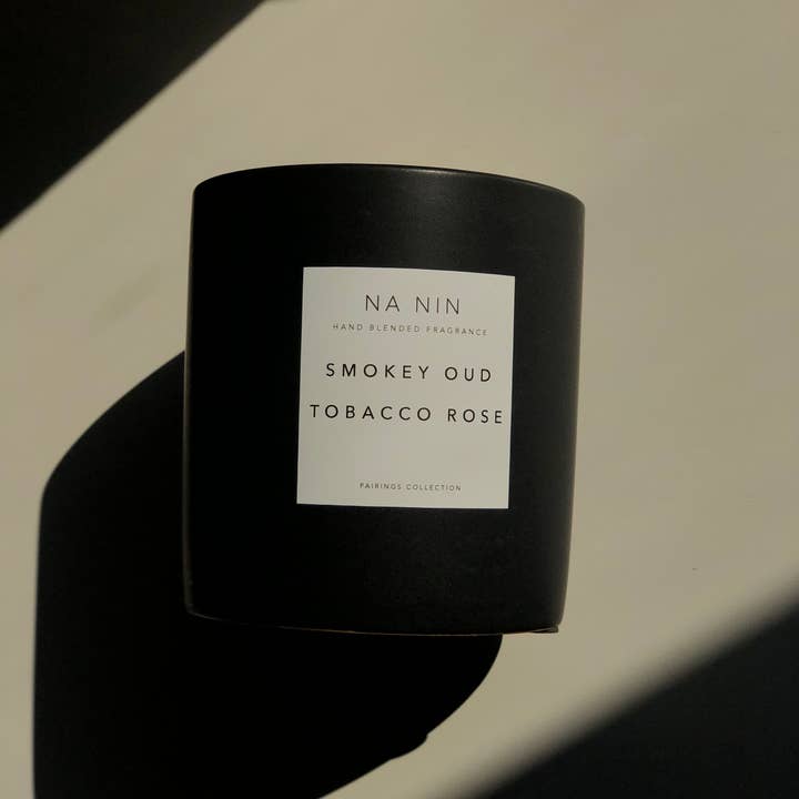 Na Nin – wholesale Jar/filled candle – Smokey Oud & Tobacco Rose Candle / Available in Multiple Sizes9