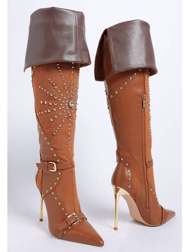 Rag Company - Wholesale Boots – Women’s - Medira Pointed Toe Embellished Stiletto Boots9