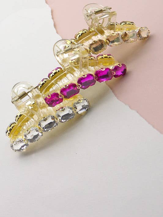GLASS RHINESTONE HAIR CLAW CLIPS | 40H566 for wholesale by JOSSLYN by wall to wall