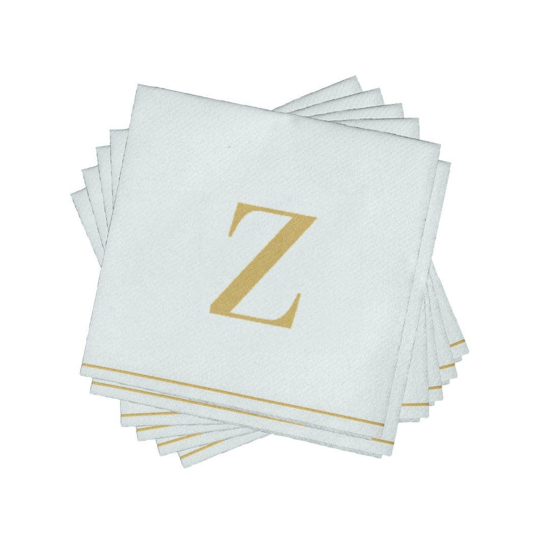 Luxe Party – Großhandel Einweg-Serviette – Z Gold Monogramm Cocktail-Papierservietten | 16 Servietten1