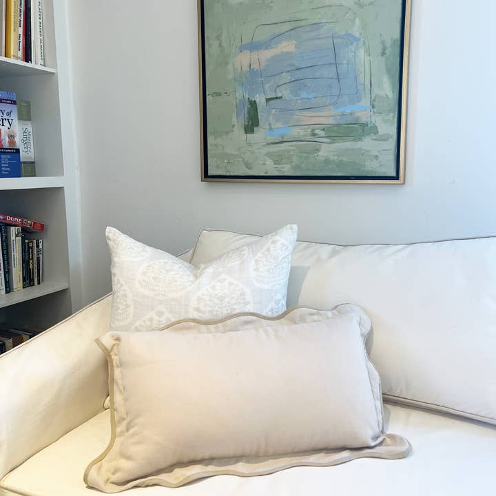 Sweet Pea And Whimsy - Wholesale Throw Pillow Cover - Taupe Scalloped Throw Pillow Cover 1