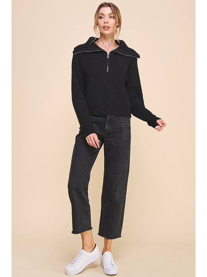 Allie Rose - Wholesale Sweatshirt - Women's - Plush Half Zip Pullover Sweater3